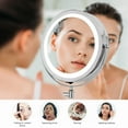 thumbnail image 6 of OVENTE 8.6" Lighted Wall Mount Makeup Mirror - Double Sided LED with 1X & 7X Magnifier - Polished Chrome - Cordless & Compact, MFW85CH1X7X, 6 of 10