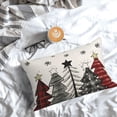 thumbnail image 3 of Christmas Pillow Covers 12x20 Inch Set of 2 Colorful Christmas Tree Throw Pillows Case, Stars Holiday Outdoor Decorative Farmhouse Winter Snowflake Decor Cushion Covers for Home Sofa Bed Couch, 3 of 6