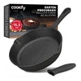thumbnail image 1 of Sartén de Hierro Fundido con Funda de silicón, Distribución Uniforme de Calor Cookify (Negro, 15.3cm), 1 of 9