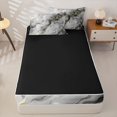 thumbnail image 4 of Homewish Black Gold Marble Zipper Twin Comforter Sets with Fitted Sheet and 2 Pillowcases,Classic Contemporary Zipper Bedding Set,Black Reversible,4pcs, 4 of 8