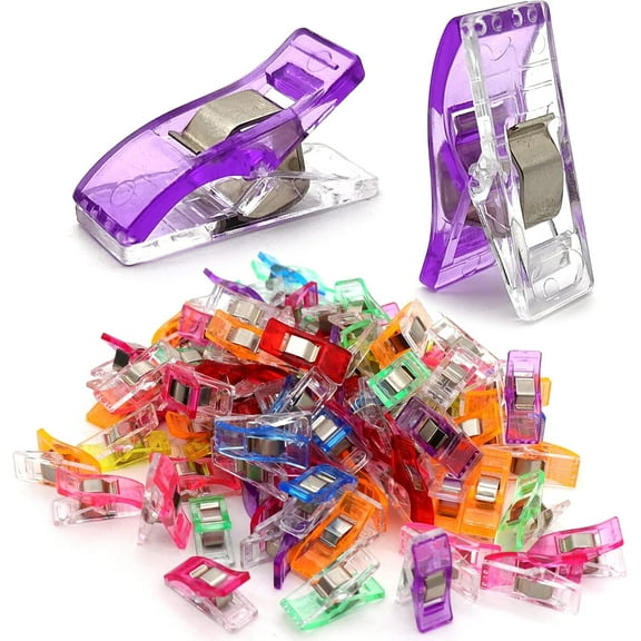 Premium Plastic Clips,120 Pcs with Box,Sewing Notions for Sewing Quilting Supplies Crafting Tools,Assorted Colors for Craft