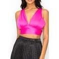 thumbnail image 4 of Smock V-neck Satin Bra Top, 4 of 5