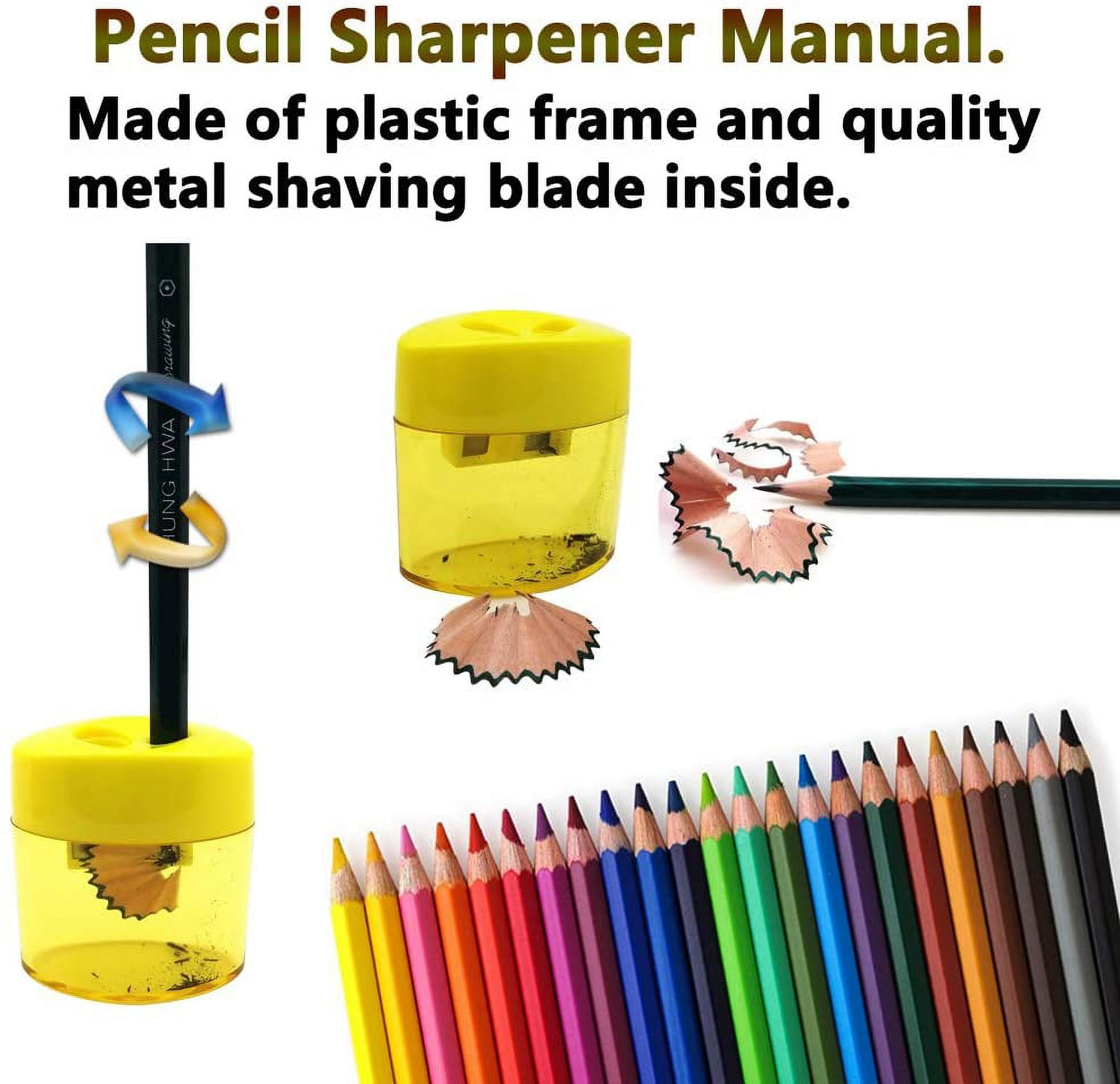 Heatoe 100 Pcs Colored Pencil Sharpener,Plastic Single Hole Bulk Pencil  Sharpeners with Lid,Mini Manual Pencil Sharpener for Kids Home School