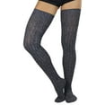 thumbnail image 6 of ToBeInStyle Women's Basic Rib Knit Thigh Highs - Grey, 6 of 7
