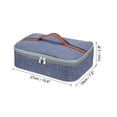 thumbnail image 2 of Uxcell 11"x8"x3" Insulated Lunch Bags Reusable Food Containers Bag Flat Bento Bags Blue, 2 of 6