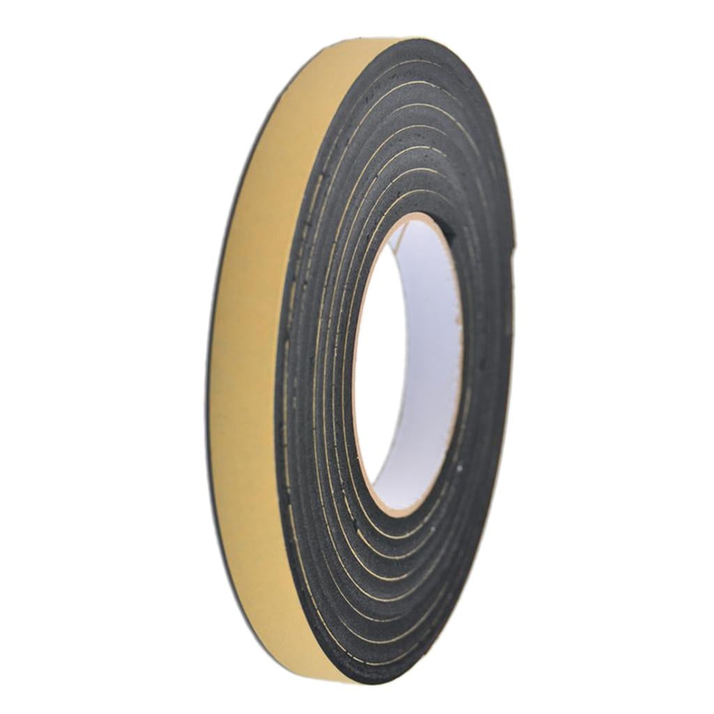Ruban Mousse Autocollant Noir Ou Jaune - 15mm X 1mm - 5 Mètres - Parfait Pour Calfeutrer Et Amortir