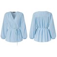 thumbnail image 4 of Blusa holgada de manga larga con cuello en V y manga larga para mujer Fridja  fhghd2031, 4 of 5