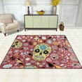 thumbnail image 3 of Dreamtimes Floral Skulls Area Rug, 4'x5' Pet & Child Friendly Carpet for Living Room Bedroom Dining Room,Indoor Outdoor Soft Rug Washable Non Slip Comfortable Area Rug, 3 of 6