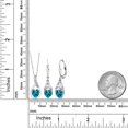 thumbnail image 2 of Gem Stone King 925 Sterling Silver London Blue Topaz and White Moissanite Pendant Earrings Set for Women (4.44 Cttw, Gemstone November Birthstone, with 18 inch Chain), 2 of 4
