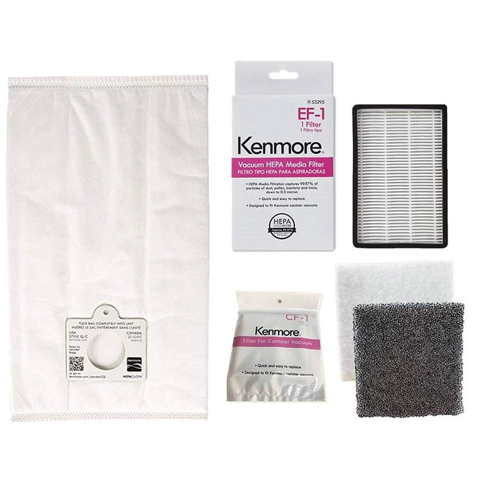 6 Kenmore Type C / Q HEPA Filtration Canister Vacuum Bags, 1 Kenmore