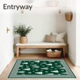 thumbnail image 3 of ODIKA 2'x3' Machine Washable Non-Slip Area Rug, Enchanted Forest Snowfall Welcome Holiday Decorative High Traffic Rug with Pad, Green, 609444, 3 of 8