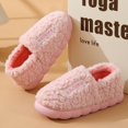 thumbnail image 3 of Zapatillas de algodón de suela gruesa para mujer, otoño e invierno, para interior del hogar, antideslizantes, cálidas, para parejas, zapatos de felpa con relleno de algodón para hombres, 3 of 5