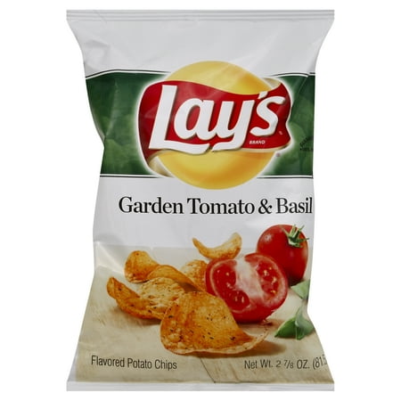 Lays Garden Tomato and Basil Flavored Potato Chips 2.875 Ounces
