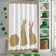 thumbnail image 4 of Shower Curtain, Easter Farm Rabbit Silhouette Waterproof Shower Curtain Set with Hooks for Bathroom Showers,Stalls and Bathtubs,72x72In Rustic Linen Texture Bunny, 4 of 9