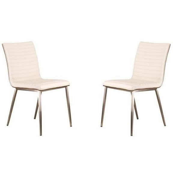 Hawthorne Collections 33.5" Faux Leather Upholstered Dining Chair in White