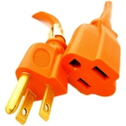Professional Cable 3-Prong 25' Indoor/Outdoor 16 AWG Power Cord Extension, Heavy Duty Orange