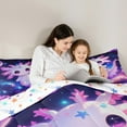 thumbnail image 5 of Feelyou 3D Kawaii Axolotl Full Size Comforter Sets for Child, Glitter Outer Space Bedding Comforter Set, Psychedelic Galaxy Planet Reversible Bedding Sets, Lightweight Room Decor, 3-Piece, 5 of 8