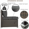 thumbnail image 3 of Kullavik Patio 6-Piece Steel Outdoor Wicker Sectional Sets with Cushions,Grey, 3 of 5