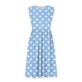 thumbnail image 5 of Odbmxy Sun Dresses for Women Plus Size Tunic Sleeveless Women Midi Dress Polka Dots with Pockets Blue Fairy Vacation Dress, 5 of 6