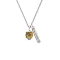 thumbnail image 2 of Delight Jewelry Goldtone Snake Wrapped Around Spinner Silvertone Mother Daughter Bar Charm Necklace, 23", 2 of 4