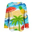 thumbnail image 4 of MEICHEN Women's Fashionable Casual Comfort Printed Sleeve Top Loose Summer T Shirts for Women, 4 of 5