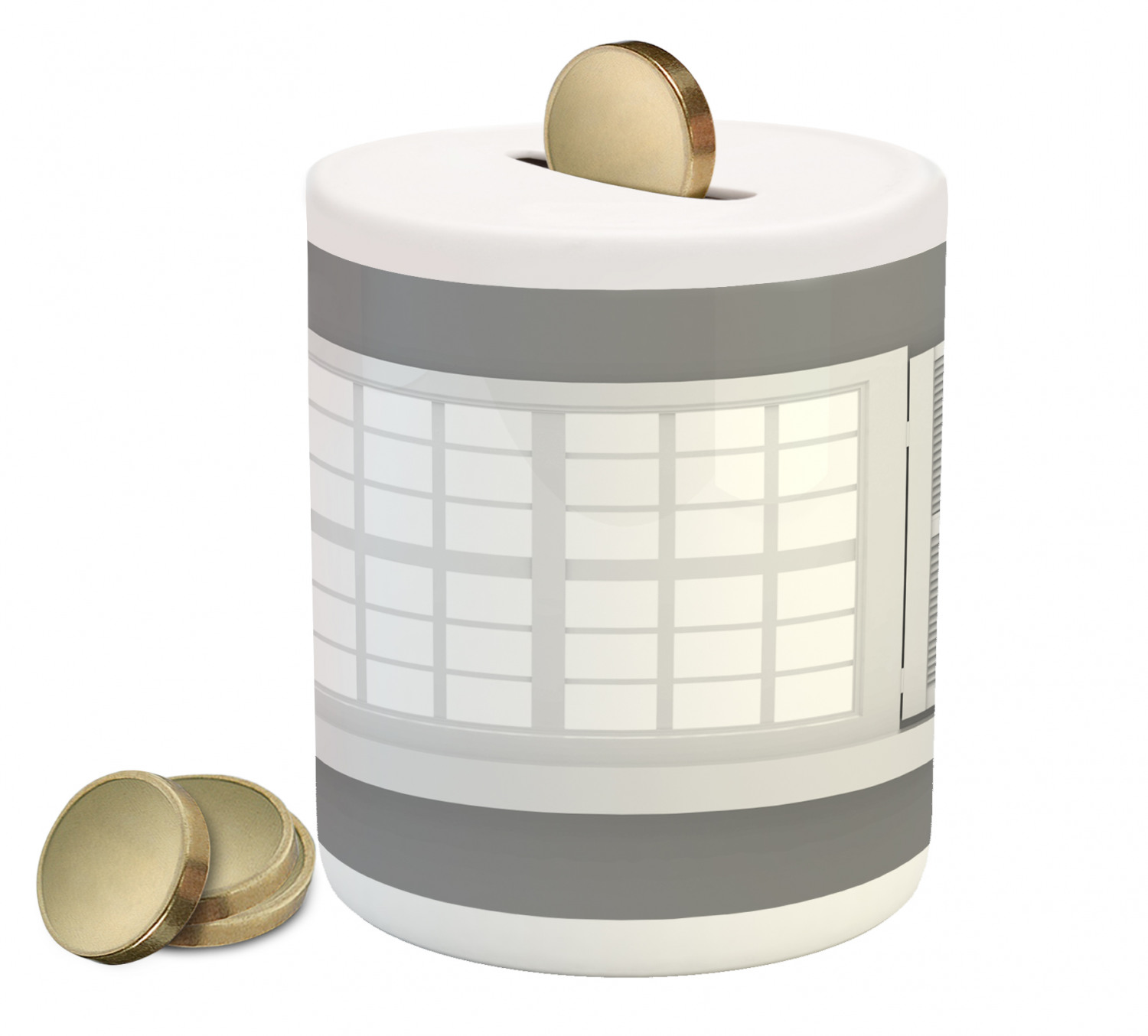 Country Piggy Bank, Graphic Illustration of Wooden Window Shutters ...