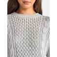 thumbnail image 3 of Time and Tru Women's Cable Knit Sweater Dress, Sizes XS-XXL, 3 of 4