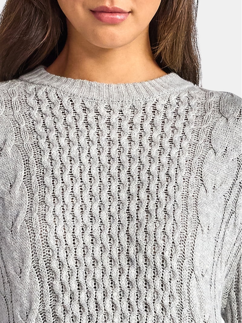 Time and Tru Women's Cable Knit Sweater Dress, Sizes XS-XXL - Walmart.com Time and Tru Women's Cable Knit Sweater Dress, Sizes XS-XXL - Walmart.com
