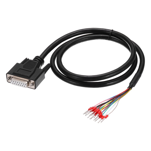 Uxcell DB15 RS232 Serial Cable, 15 Pin 26AWG DB15 Female to Bare Wire Open End with Wiring Terminals, Double Shielded for Data Communication, 3.3 ft