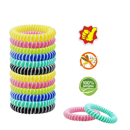 Citronella Oil Insect Repellent Mosquito Repellent Bracelet - 100% All Natural Plant Based Oil- Citronella, Lemongrass Oil and Geraniol-Non-Toxic Travel Insect Repellent, Safe - Kids, Adults and Teens - Keeps Bugs Away(10 pack) ()