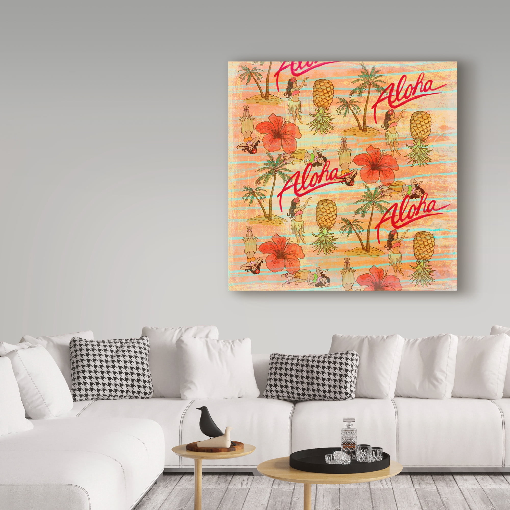 Trademark Fine Art 'Aloha Hulas Pattern' Canvas Art by Art Licensing Studio