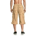 thumbnail image 4 of Men's Capri Pants Twill Elastic Below Knee Cargo Shorts with 7 Pockets 3/4 Capri Long Shorts, 4 of 9