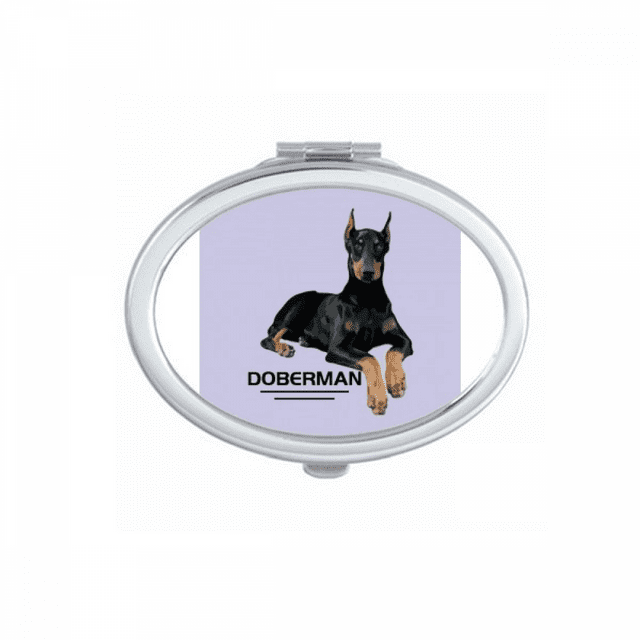 Doberman Ferocious Ear Animal Mirror Portable Fold Hand Makeup Double Side Glasses