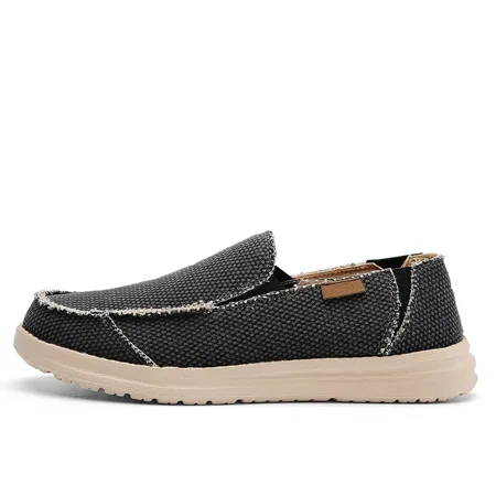 

Men‘s Breathable Solid Color Loafer Shoes Canvas Slip On Lightweight Sneakers