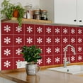 thumbnail image 3 of Mi Alma Red White Snowflake Peel & Stick Tiles - Vinyl Backsplash 8x8, 3 of 11