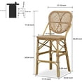 thumbnail image 6 of PURPLE LEAF Outdoor Bar Chairs,French Counter Height Bar Stools Set of 2 Patio Rattan Aluminum Bamboo Pattern Finish Barstools with Back for Pool Garden Kitchen Island, Brown, 6 of 6