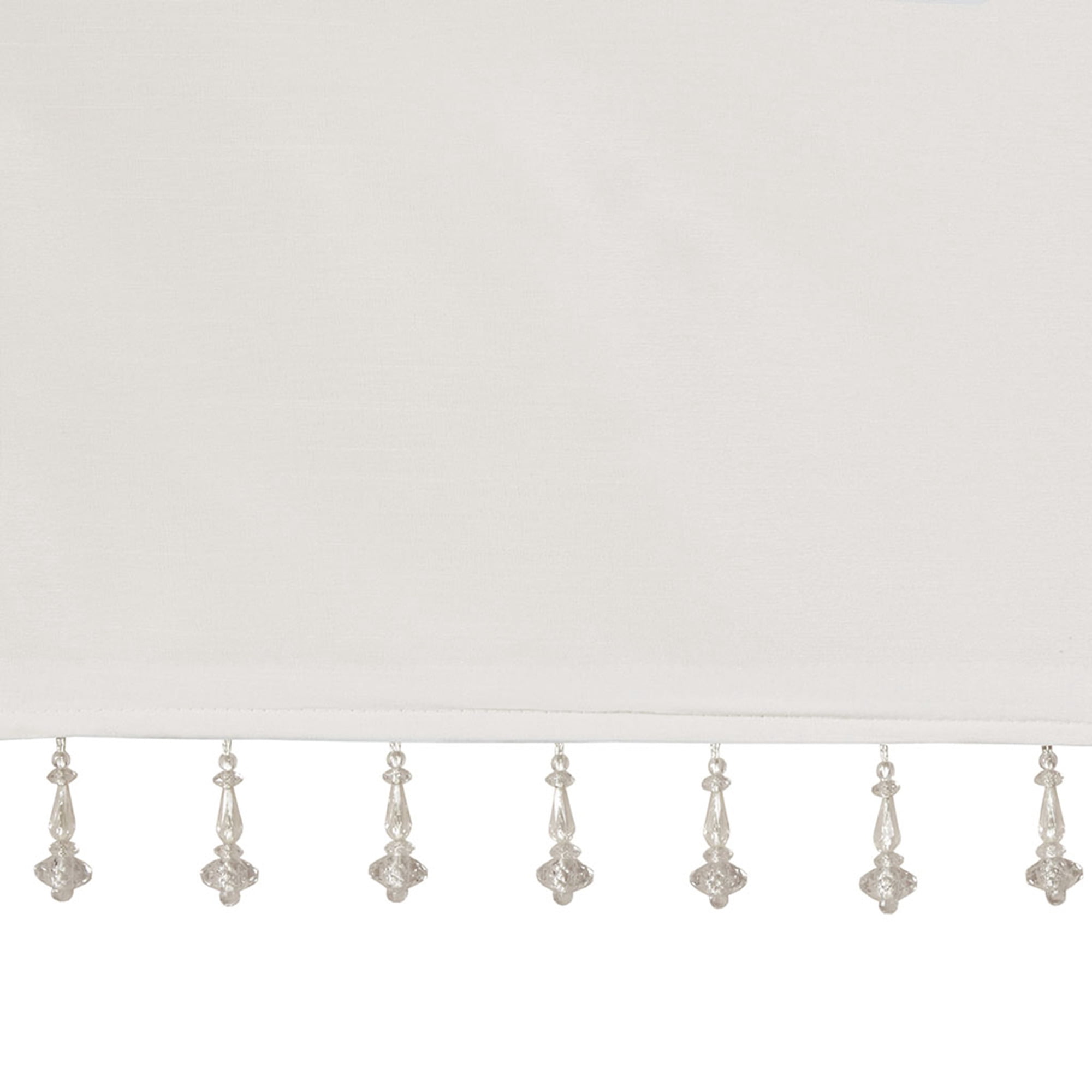 MAYEERTY 50x26" Lightweight Faux Silk Valance With Beads White