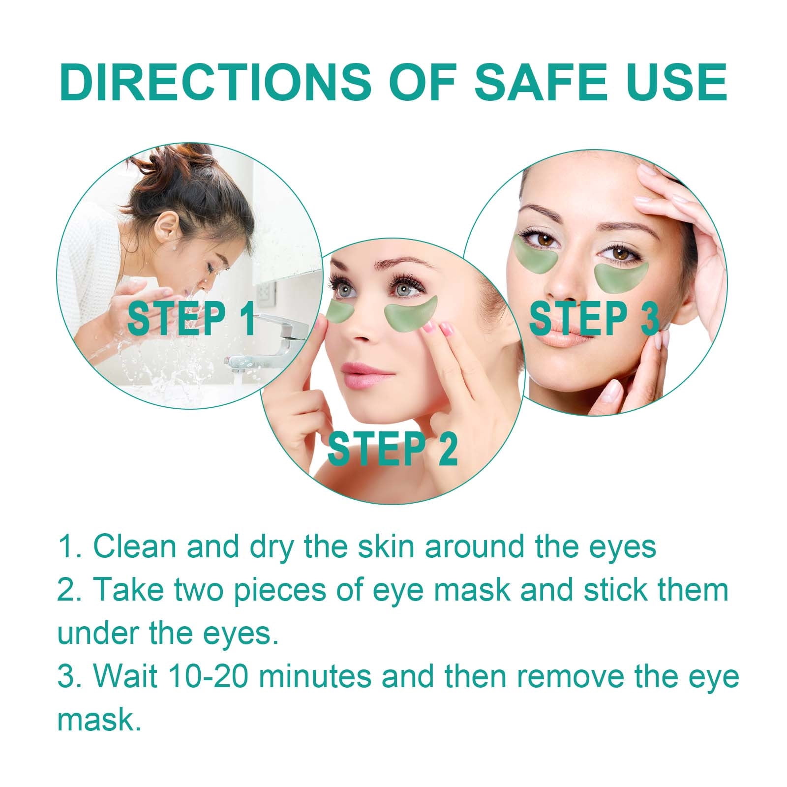Eye Pads for Dry Eyes Eyelid Tape Fine Lines And Eyelash Extension Eye Pads Tape Beauty under Eye Gel Pads for Mens Eye Roller Dark Concealer Pattern Beauty Let Be Japanese