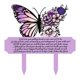thumbnail image 2 of Marcador de tumba conmemorativo, estaca de jardín de mariposas, entierro, resistente a intemperie, decoración de cementerio, placa, letrero para Púrpura, 2 of 8