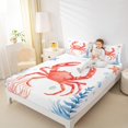 thumbnail image 4 of Homewish Red Crab Teen Full Size Sheets, Cartoon Ocean Coral Bed Sheets, Kawaii Starfish Animal Sheet Sets, Microfiber Bedroom Decor, 4-Piece, 4 of 7