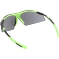 thumbnail image 4 of Semi Rimless Wrap Sports Sunglasses Neutral Colored Shield Lens 65mm (Matte Black Green / Smoke), 4 of 4