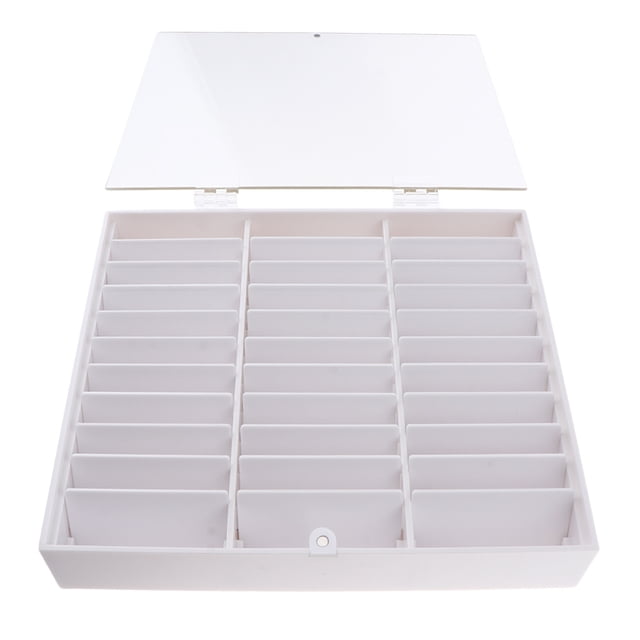 Caja de Almacenamiento de Puntas de Arte de Uñas Falsas, Vitrina de Uñas Vacía, Organizador de Puntas de Uñas, Contenedor de Decoración de Uñas con Blanco Sunnimix Nail Art Display