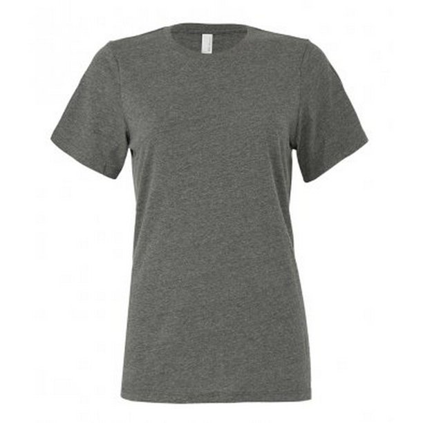 Bella + Canvas - Camiseta de Manga Corta para Mujer (Gris Jaspeado Intenso)