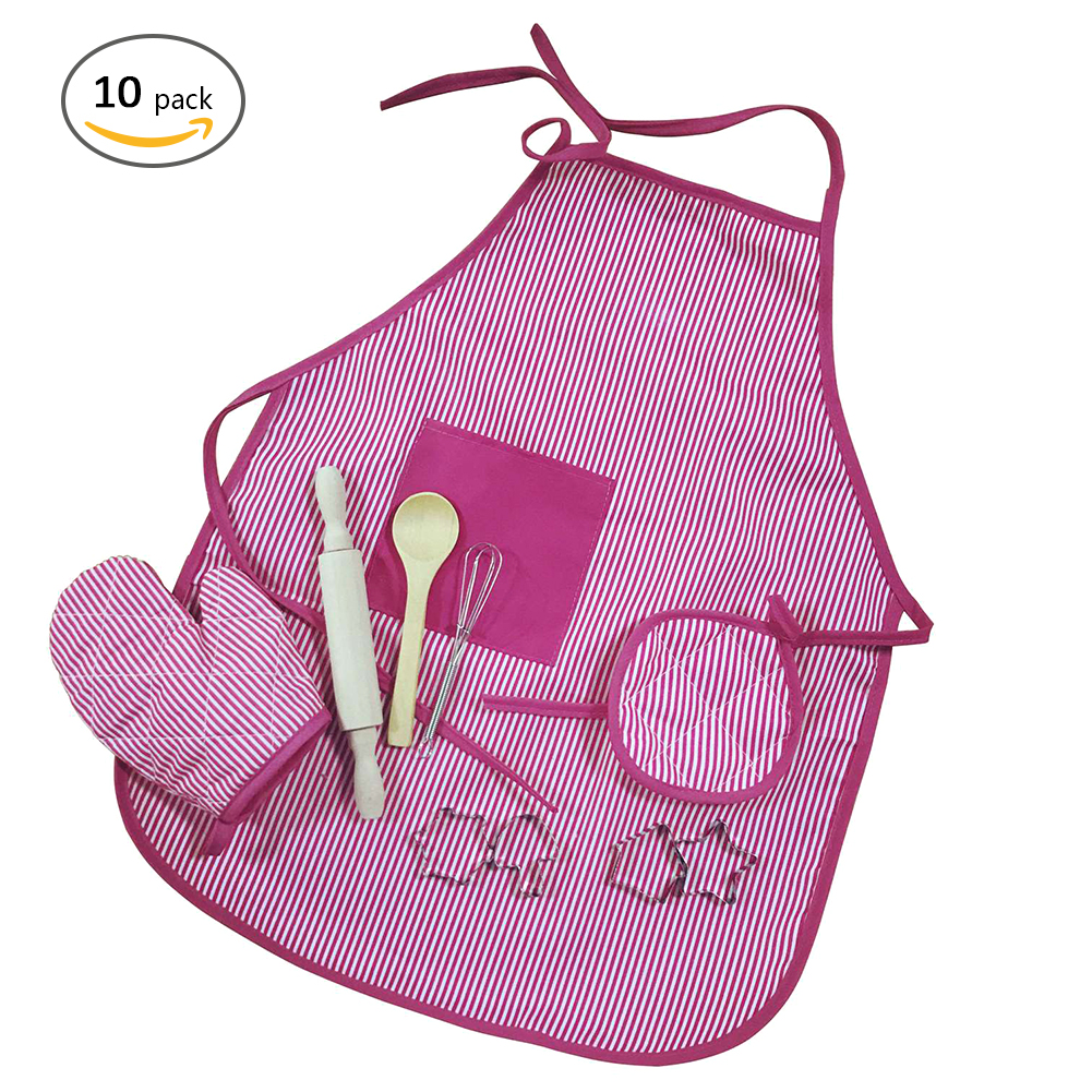 JuLam Chef Set for Kids Cooking Play Set with Apron for Girls