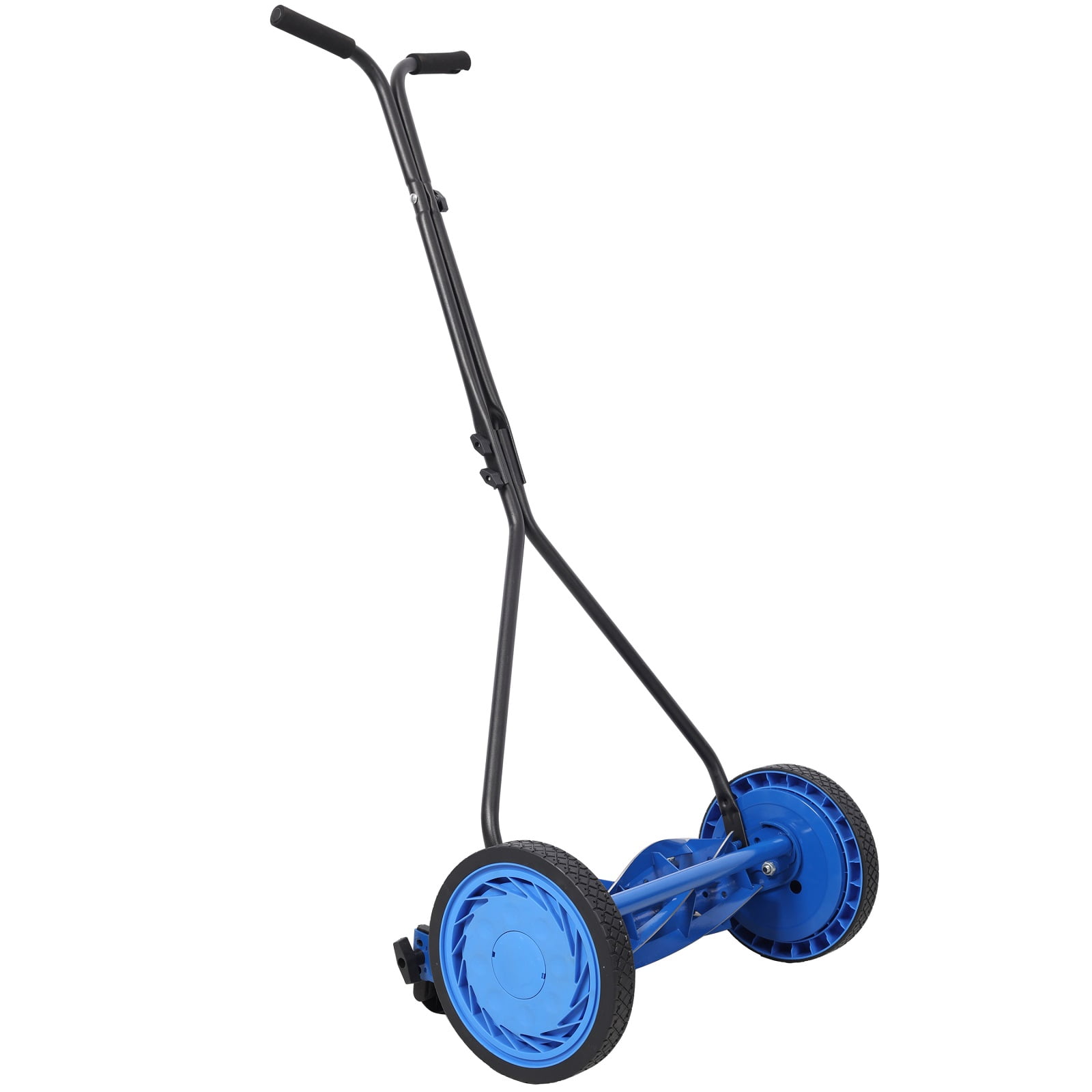 16-Inch Push Reel Lawn Mower, Manual Grass Cutter in Blue, Perfect for Home Garden Maintenance