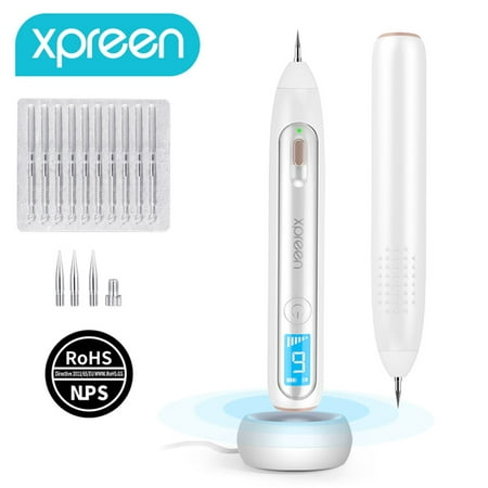 Wireless Rechargeable Dot Mole Remover Pen,Xpreen Skin Tag Remover With LED Screen and Spotlight 6 Adjustable Modes Mole Dark Removal Kit for Wart Freckle Dark Spot Nevus and (Best Skin Tag Removal Method)