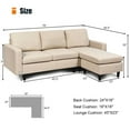 thumbnail image 2 of Gymax Convertible L-shaped Sectional Sofa Couch w/ Cushion Beige, 2 of 8