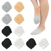 Prdigy 10 Pairs Toe Topper Socks, Half Toe Topper Liner Socks for Women Girls, Cotton Toe Topper Liner Socks, Seamless Non-Slip Toe Covers, Invisible No Show Low Cut Socks