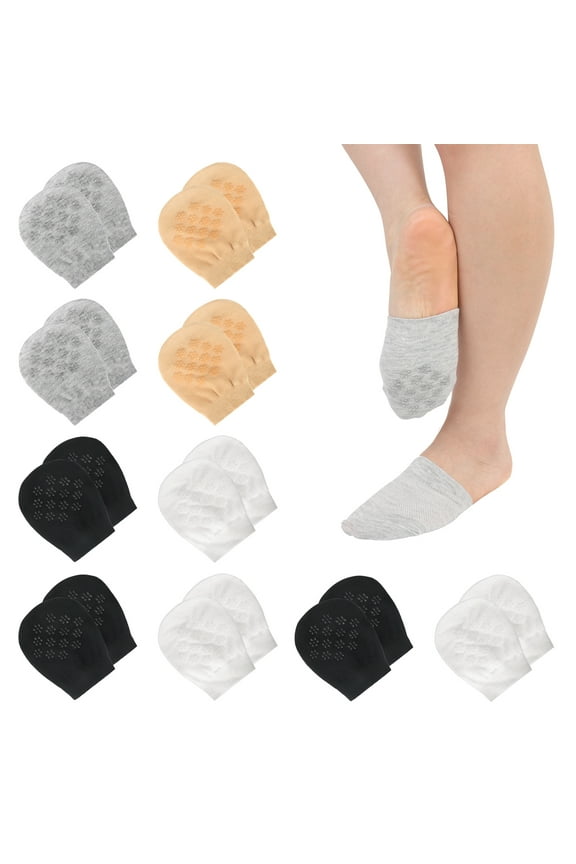 10 Pairs Toe Topper Socks, Half Toe Topper Liner Socks for Women Girls, Cotton Toe Topper Liner Socks, Seamless Non-Slip Toe Covers, Invisible No Show Low Cut Socks