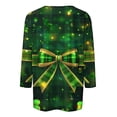 thumbnail image 4 of TrendVibe365 Green 3/4 Womens Shirts Casual St Patricks Day Plus Size with Crew Neck Polyester Casual St. Patricks Day Blouse Tops for Irish Themed Gifts XL, 4 of 5